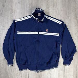 Vintage Nike Court Jacket Track Top Rare Blue Mens Andre Agassi Size Large EUC